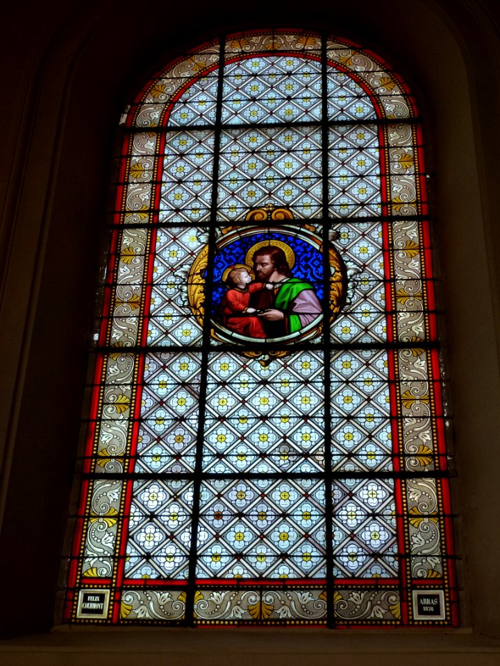 Landas (Nord, Fr) église, vitrail 01