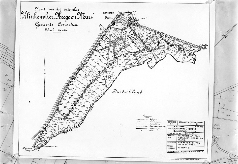 Landkaarten, waterschappen, klinkevlier heege en mars, Bestanddeelnr 253-6840