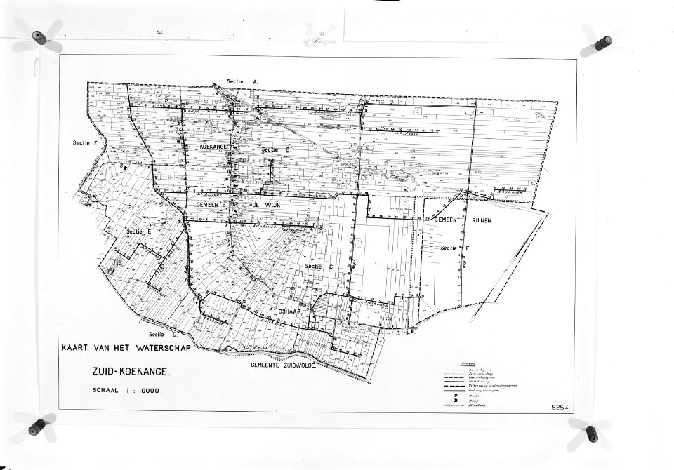 Landkaarten, waterschappen, Zuid-Koekange, Bestanddeelnr 253-6838