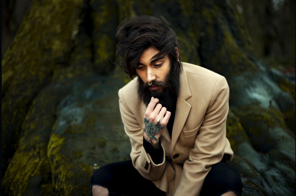 Model person sitting