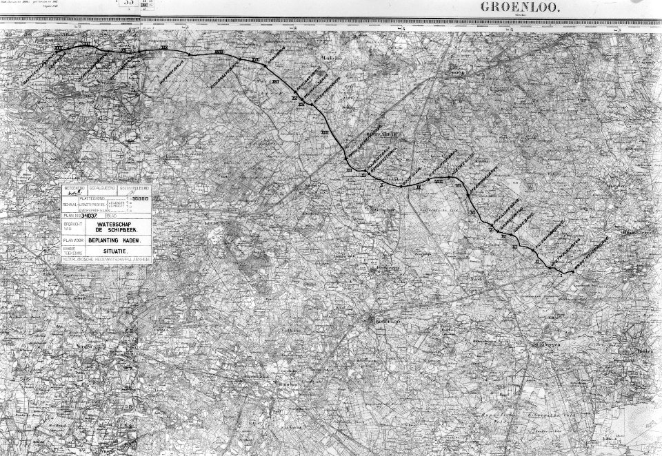 Landkaarten, plattegronden, beplanting kaden, Bestanddeelnr 253-6846