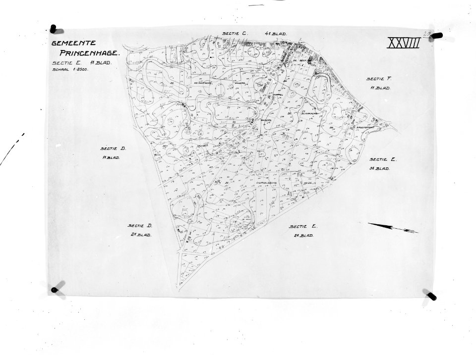 Landkaarten, haagsche beemden, Bestanddeelnr 253-6828