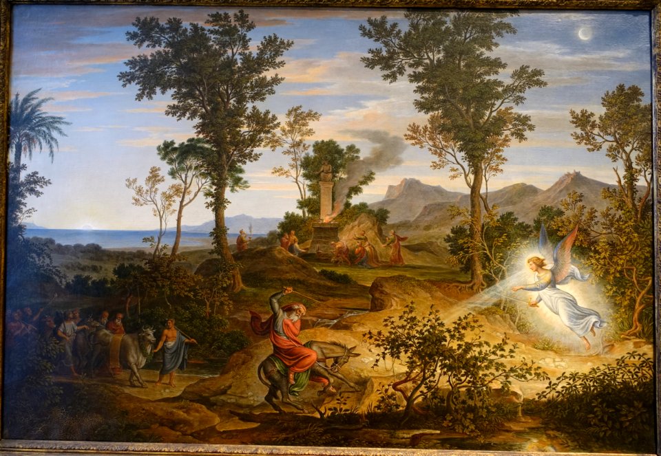 Landscape with Balaam, by Joseph Anton Koch, c. 1832-1836, oil on canvas - Germanisches Nationalmuseum - Nuremberg, Germany - DSC03487