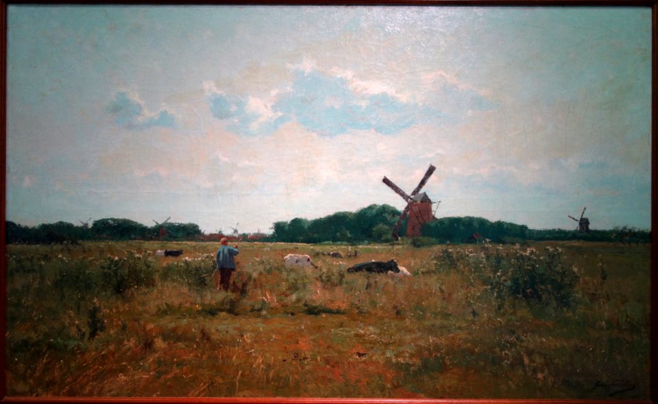 Landscape with Windmills by Franze Courtens, before 1887 - Museum M - Leuven, Belgium - DSC05469