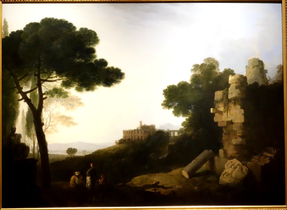 Landscape Capriccio with Tomb of the Horatii and the Curiatti, and the Villa of Maecenas at Tivoli, by Richard Wilson, 1754, oil on canvas - National Museum of Western Art, Tokyo - DSC08519