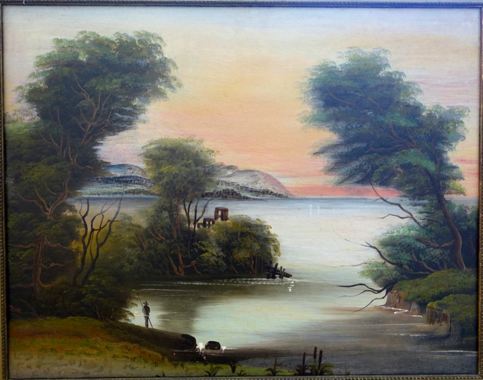 Landscape by Russell King Robertson (1820-1909), c. 1850-1880, oil on canvas - Bennington Museum - Bennington, VT - DSC09161