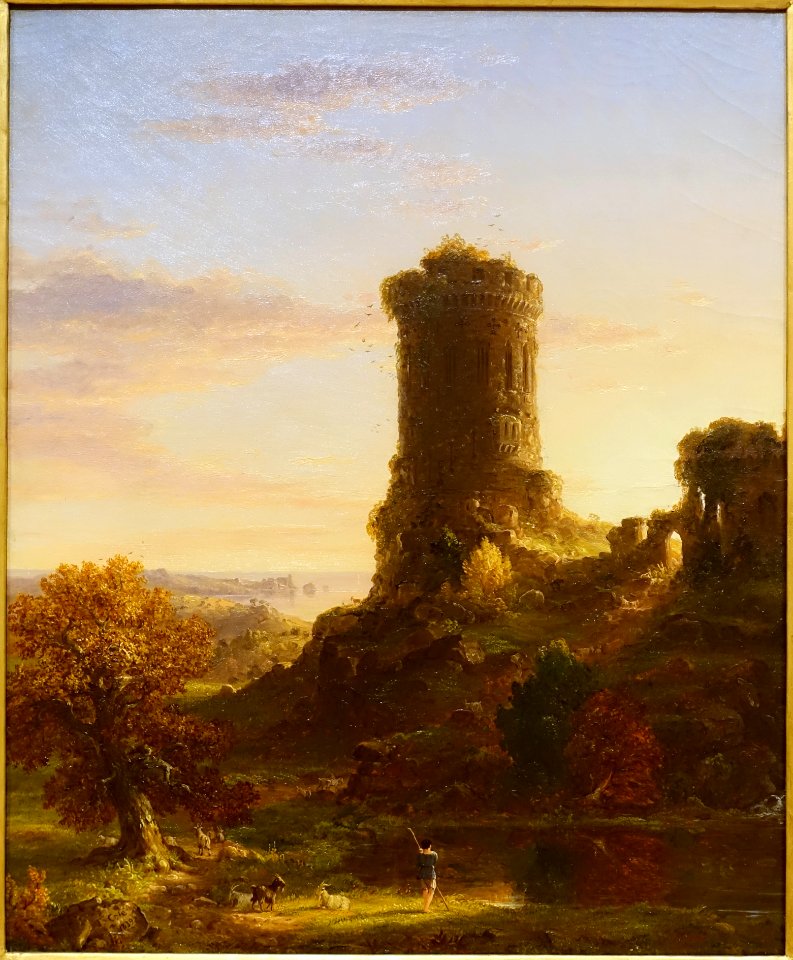 Landscape with Tower in Ruin, by Thomas Cole, 1839, oil on canvas - Currier Museum of Art - Manchester, NH - DSC07498