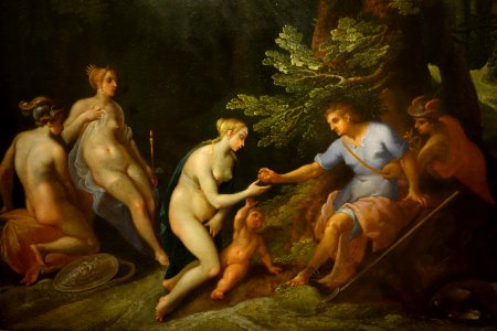 Landscape with the Judgement of Paris, detail, by Gillis van Coninxloo, late 1500s to early 1600s, oil on panel - National Museum of Western Art, Tokyo - DSC08461