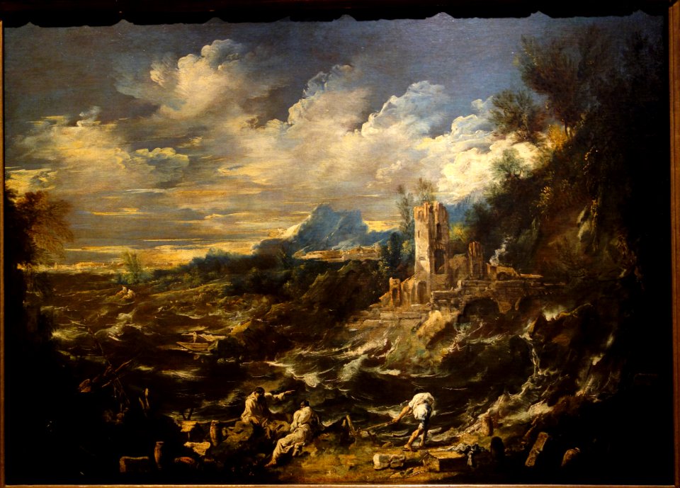 Landscape with Stormy Sea, by Alessandro Magnasco, c. 1718-1725, oil on canvas - National Museum of Western Art, Tokyo - DSC08504