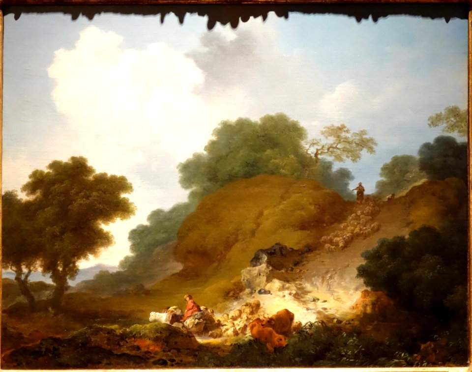 Landscape with Shepherds and Flock of Sheep, by Jean-Honore Fragonard, c. 1763-1765, oil on canvas - National Museum of Western Art, Tokyo - DSC08537