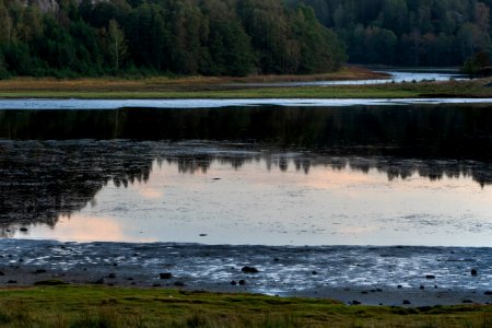 Landscape reflection in Norrkila bay 2