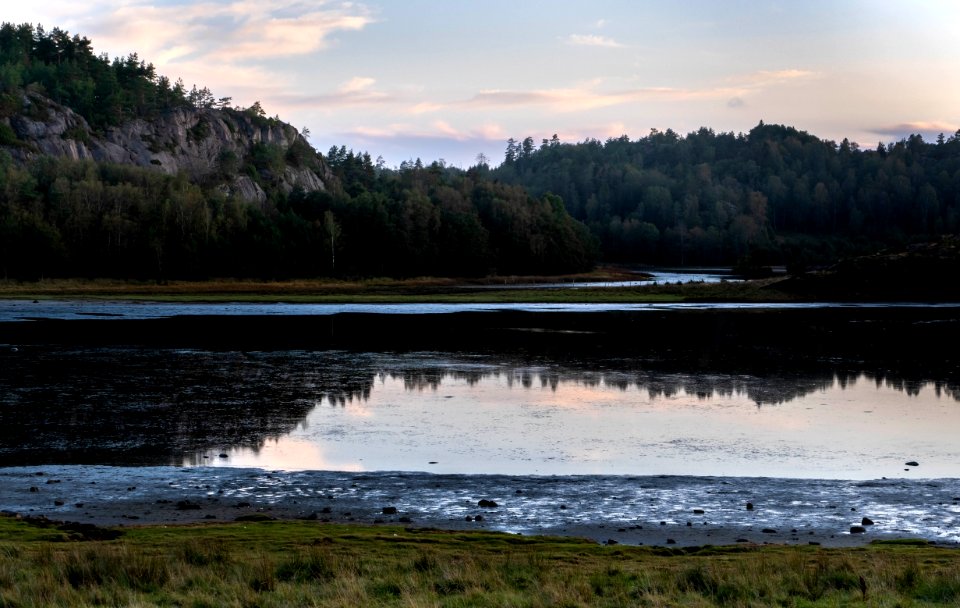Landscape reflection in Norrkila bay 3