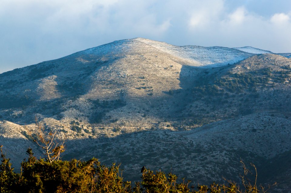 Landscape snowy hills Heraklion
