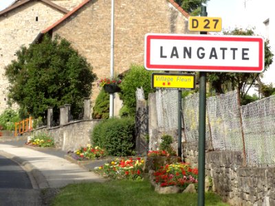 Langatte (Moselle) city limit sign