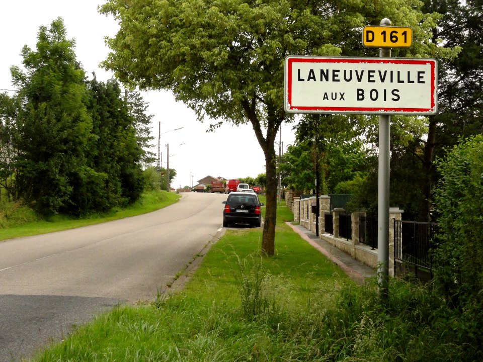 Laneuveville-aux-Bois (M-et-M) city limit sign D 161