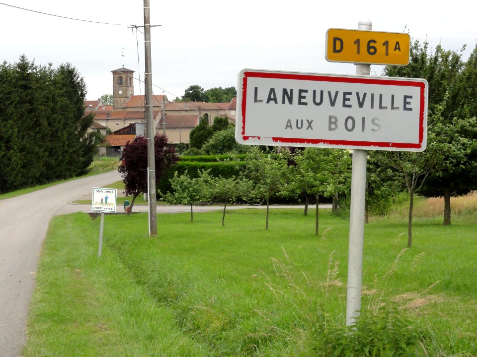 Laneuveville-aux-Bois (M-et-M) city limit sign D 161A