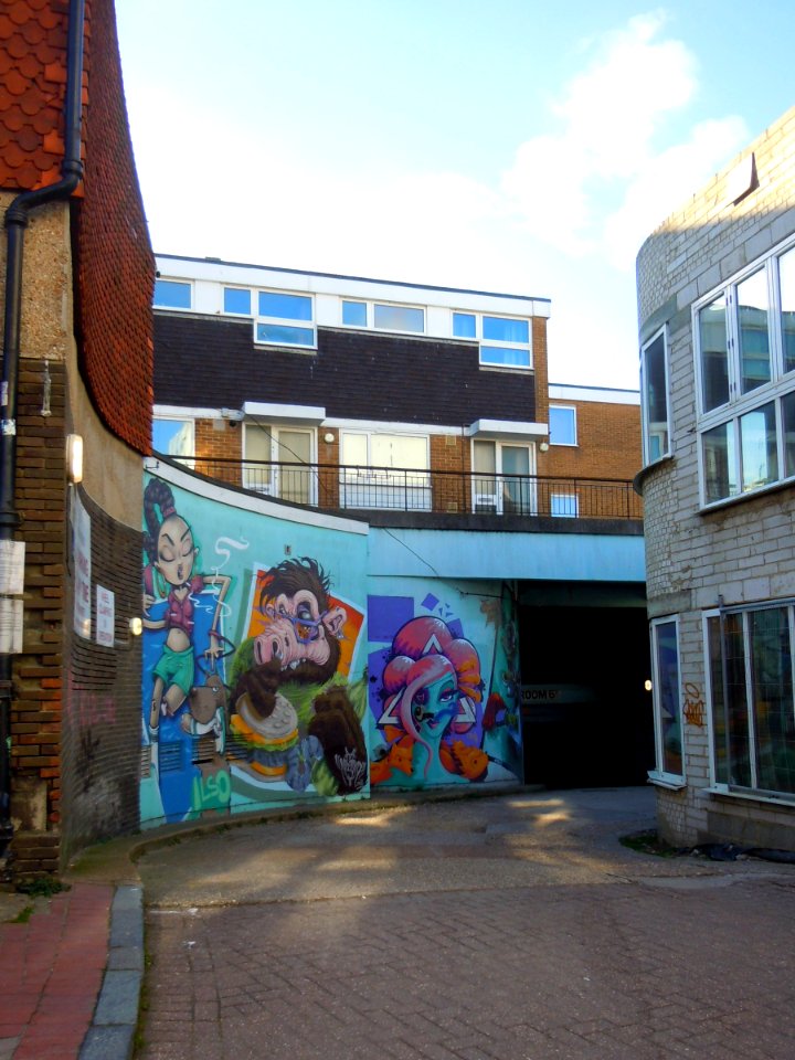 Lane leading from Brighton Place to Car Park, The Lanes, Brighton (April 2015)
