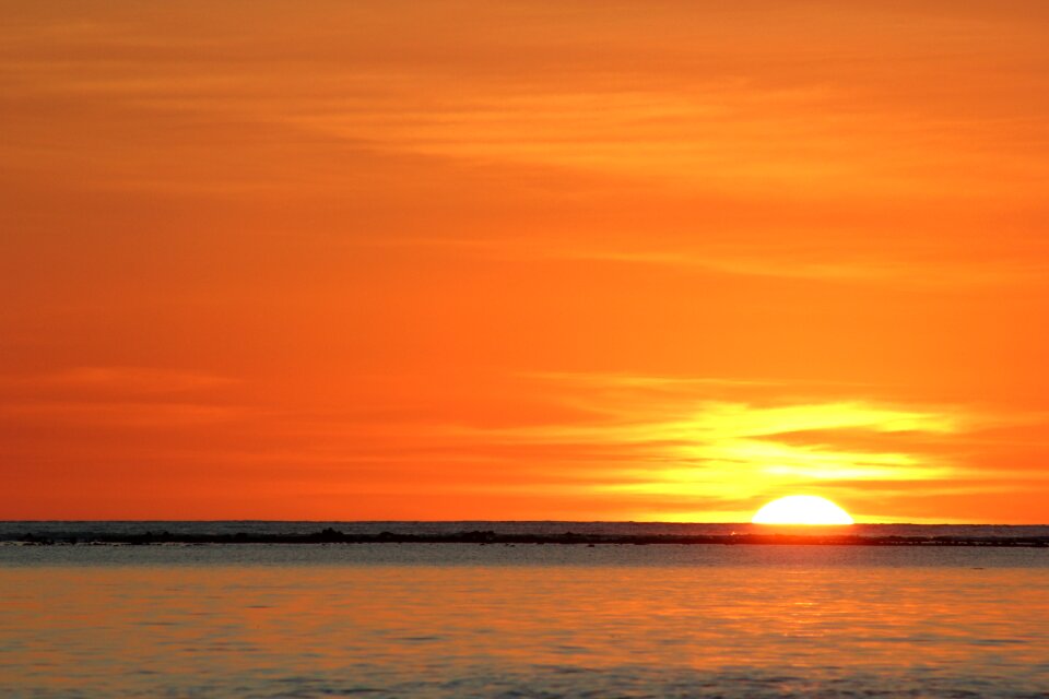 Sunset reflection sea