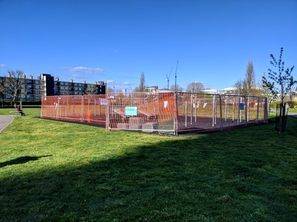 Langdon Park exercise area during Corvid-19 outbreak 2