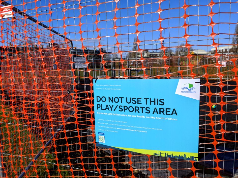 Langdon Park exercise area during Corvid-19 outbreak 1
