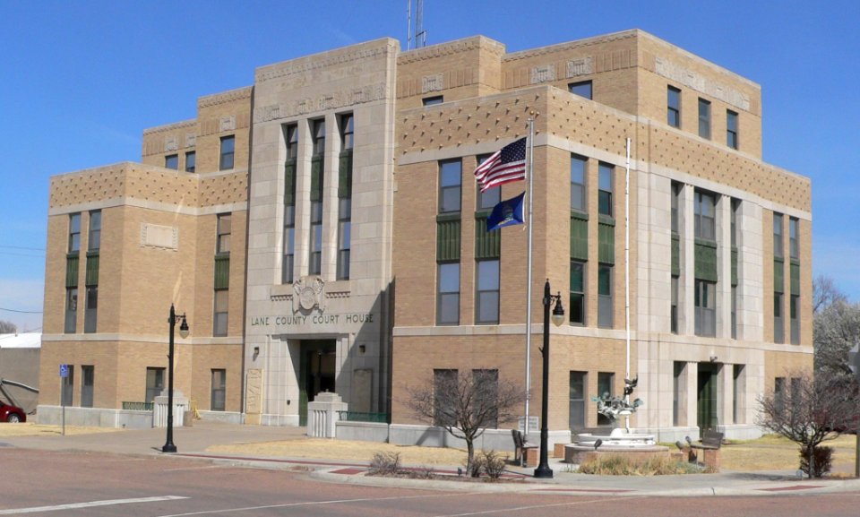 Lane County, Kansas courthouse from SW 2