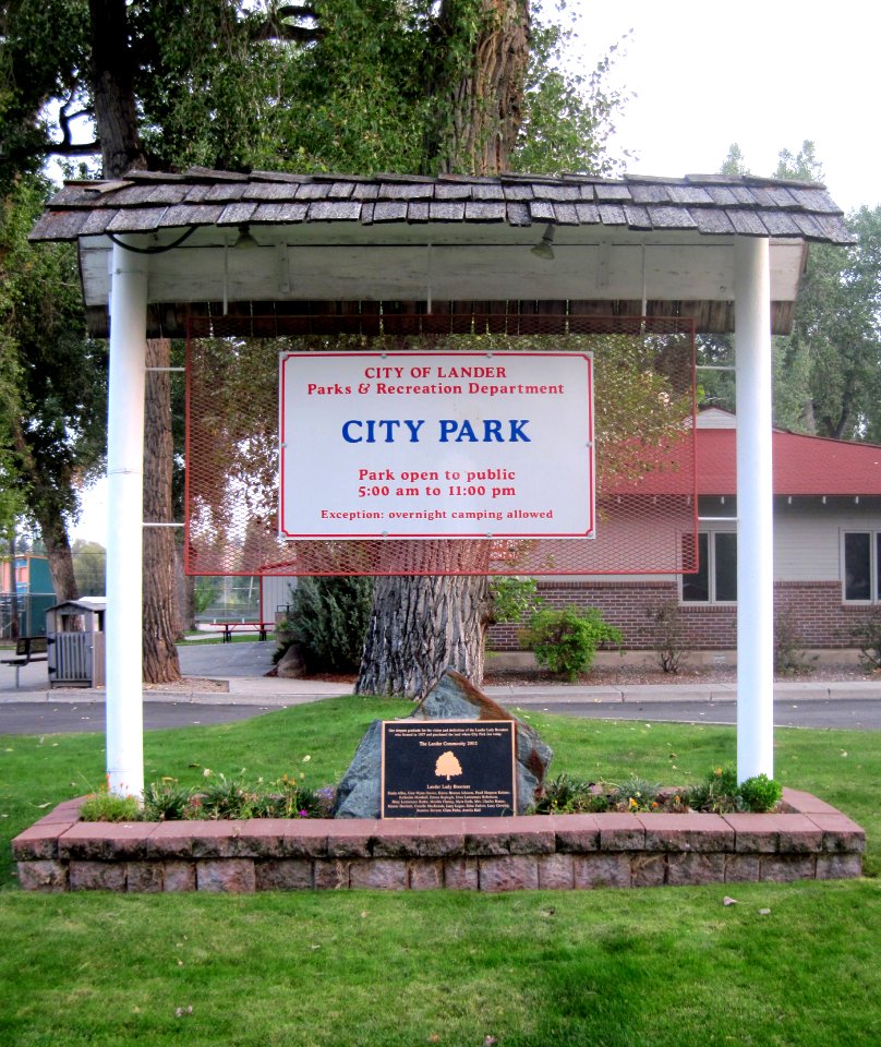 Lander (WY) City Park Sign
