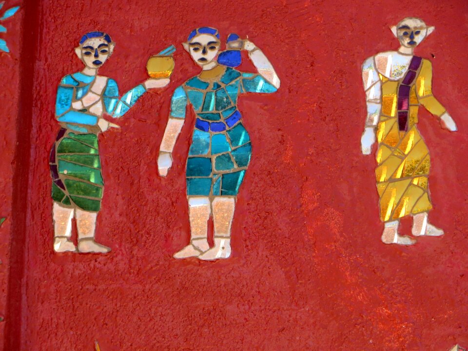 Mosaic mural characters