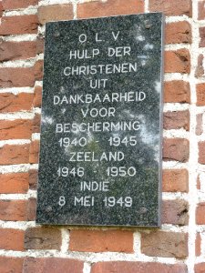 Landerd, Zeeland Mariakapel Kapelweg exterieur oorlogsplaquette 1