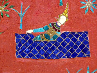 Mosaic mural characters