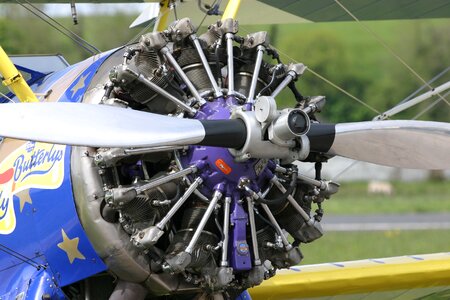 Radial engine propellor plane photo