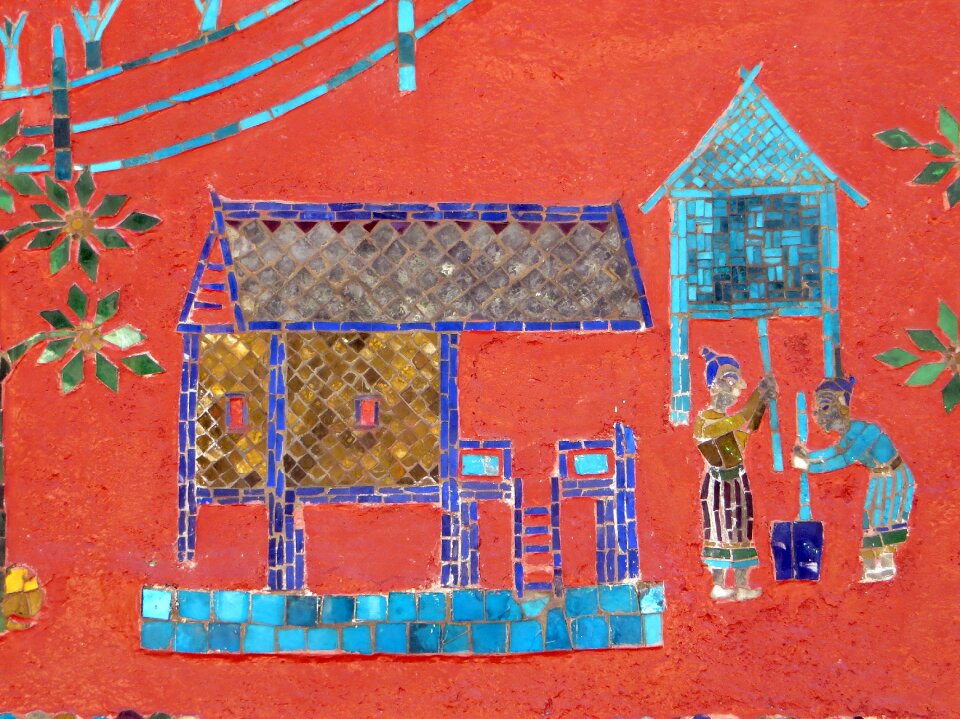 Mosaic mural characters
