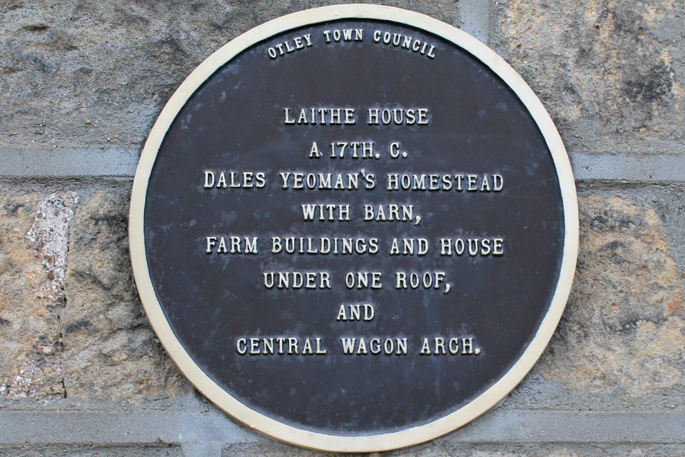 Laithe House - Otley Town Council Black Plaque