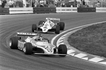 Laffite en Reutemann tijdens de Grand Prix Formule 1 van Nederland 1981