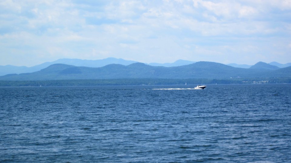 Lake Champlain View with small boat