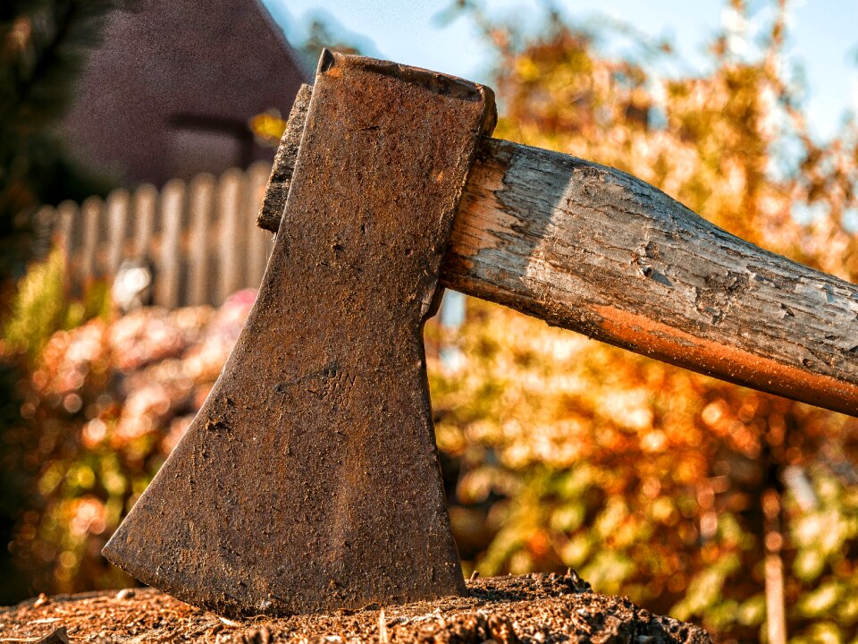 Wood chop tool wood photo