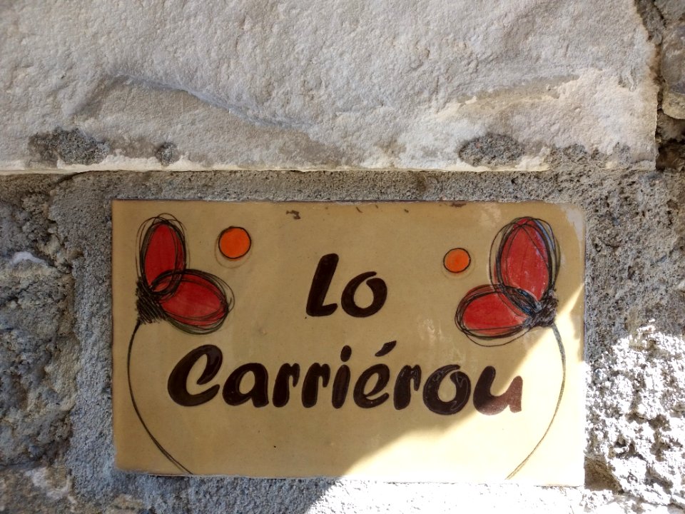 Lagorce - Plaque du passage Lo Carriérou