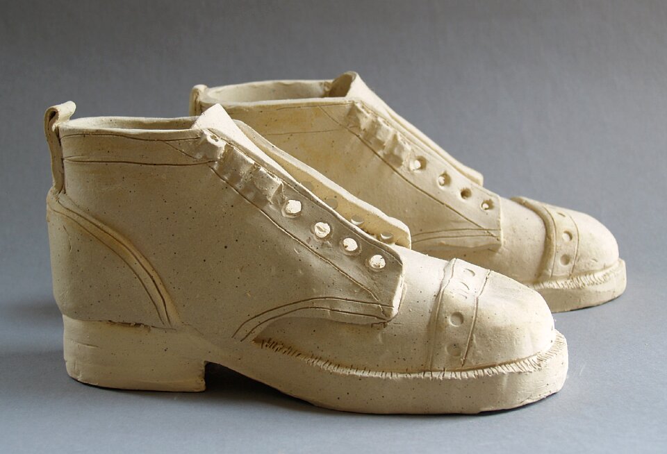 Shoes ceramics sculpture