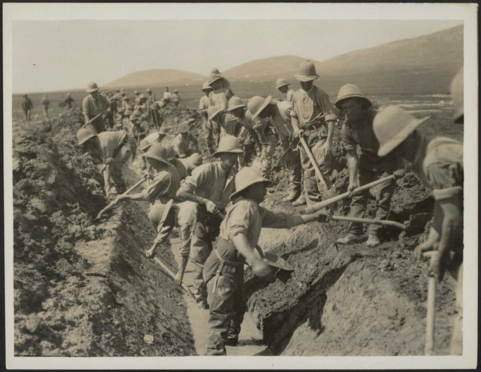 Labour battalions at work on the great Daubatali marshes draining the land to pr, Bestanddeelnr 158-2499