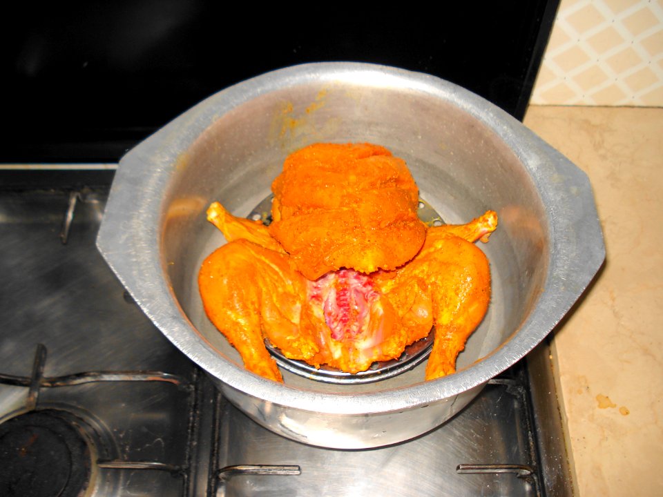 Lahori Charga during steam cooking