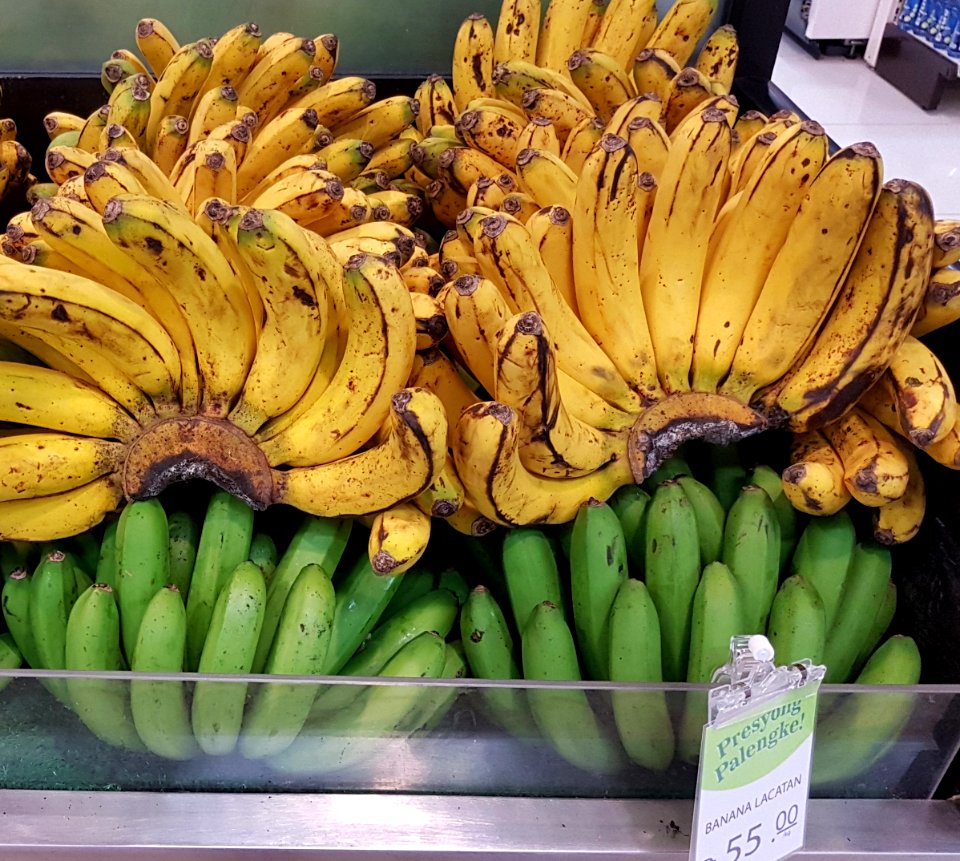 Lacatan bananas at a supermarket in the Philippines