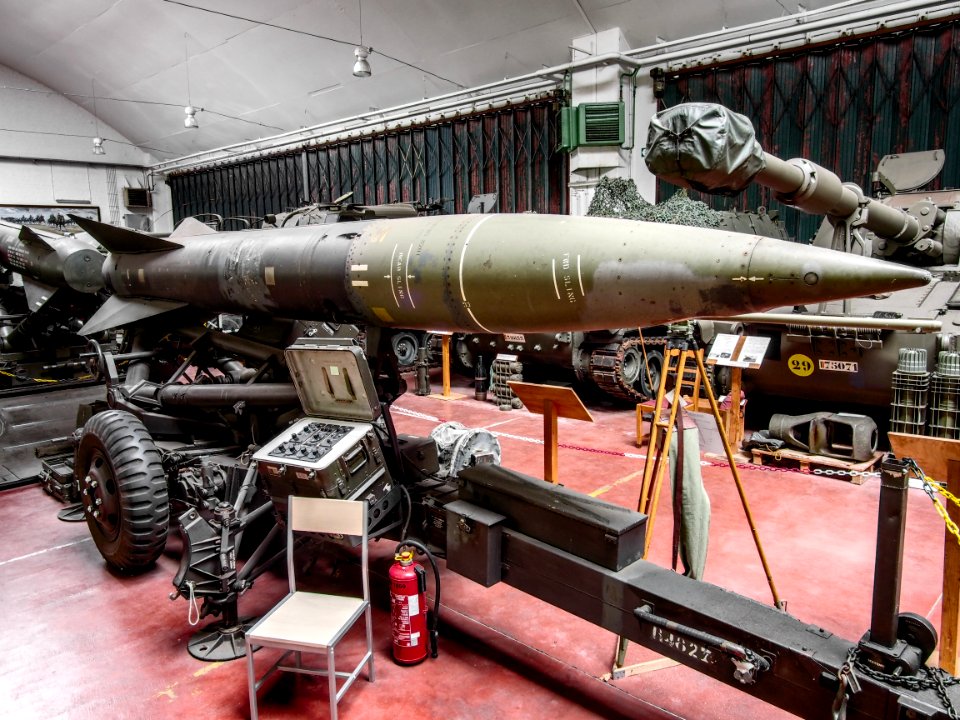 Lance rocket on its trailer, Gunfire museum Brasschaat