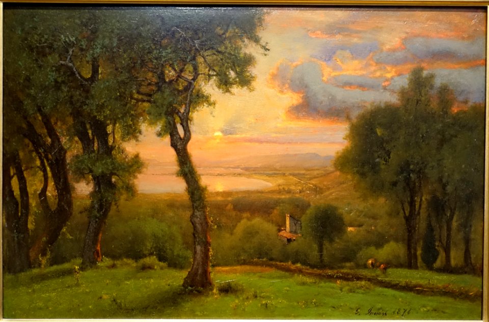 Lake Trasimeno by George Inness, 1876, oil on artist's board - Portland Art Museum - Portland, Oregon - DSC08756