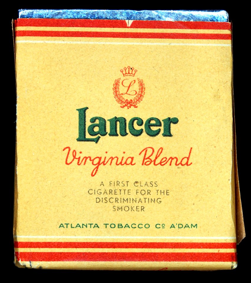 Lancer cigarettes pack, back
