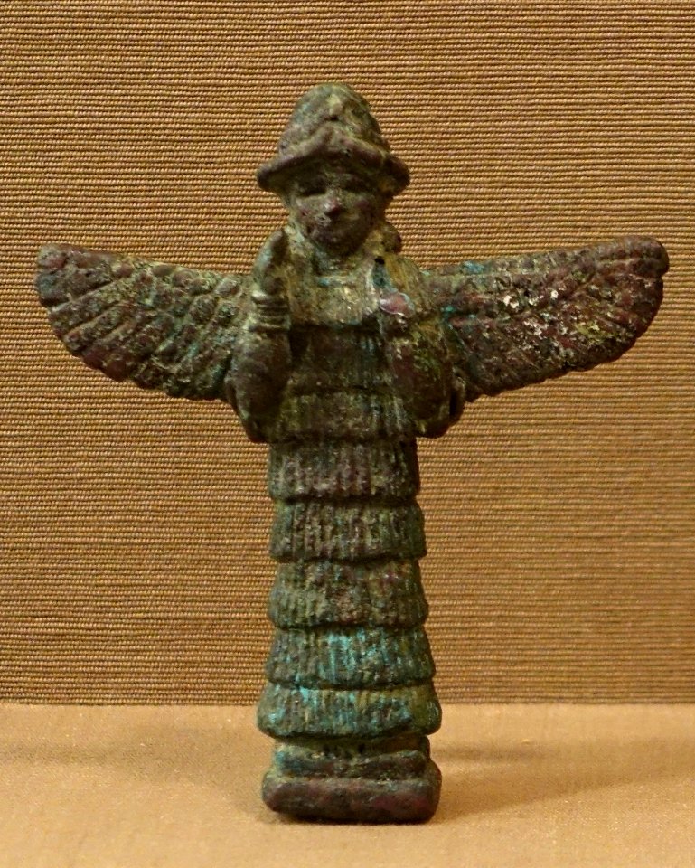 Lamma Goddess, Iraq, Isin-Larsa period, 2000-1800 BC, bronze, baked clay - Oriental Institute Museum, University of Chicago - DSC07287