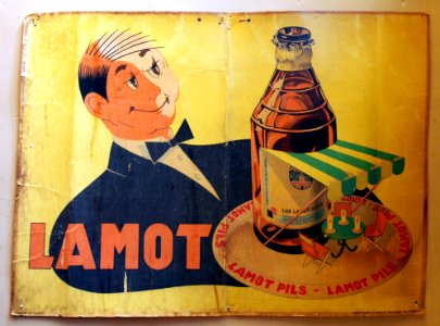 LAMOT Pils, cardboard beer advertising