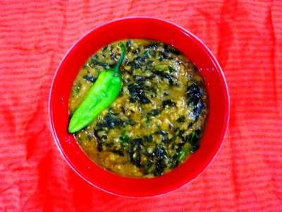 Lal Masoor Dal and Palak photo