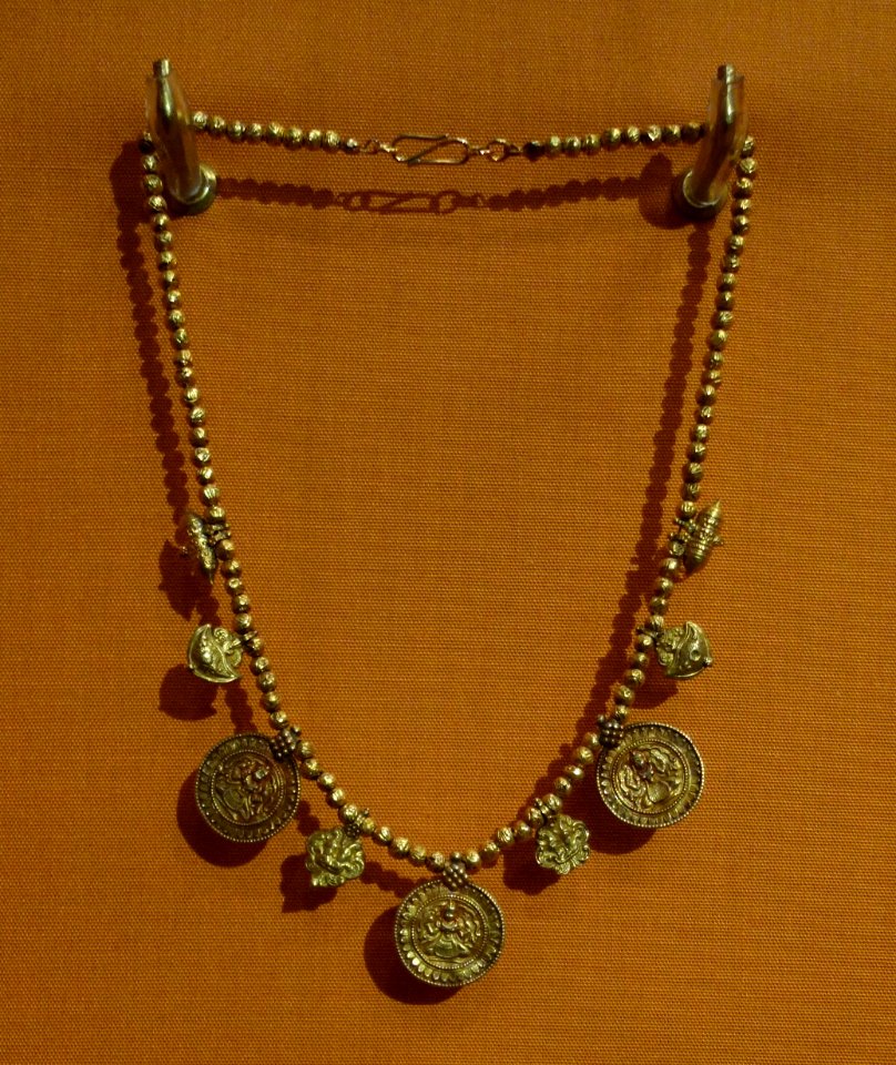 Lakshmi necklace, India, 20th century, gold - Fernbank Museum of Natural History - DSC00085