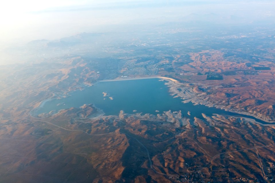 Lake Mathews Drought Riverside County California from the Air