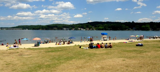 Lake Hopatcong State Park NJ beach scene photo