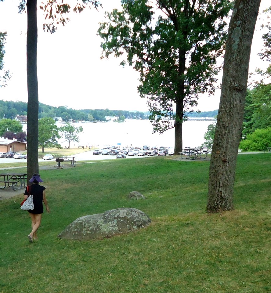 Lake Hopatcong State Park NJ woman on grass